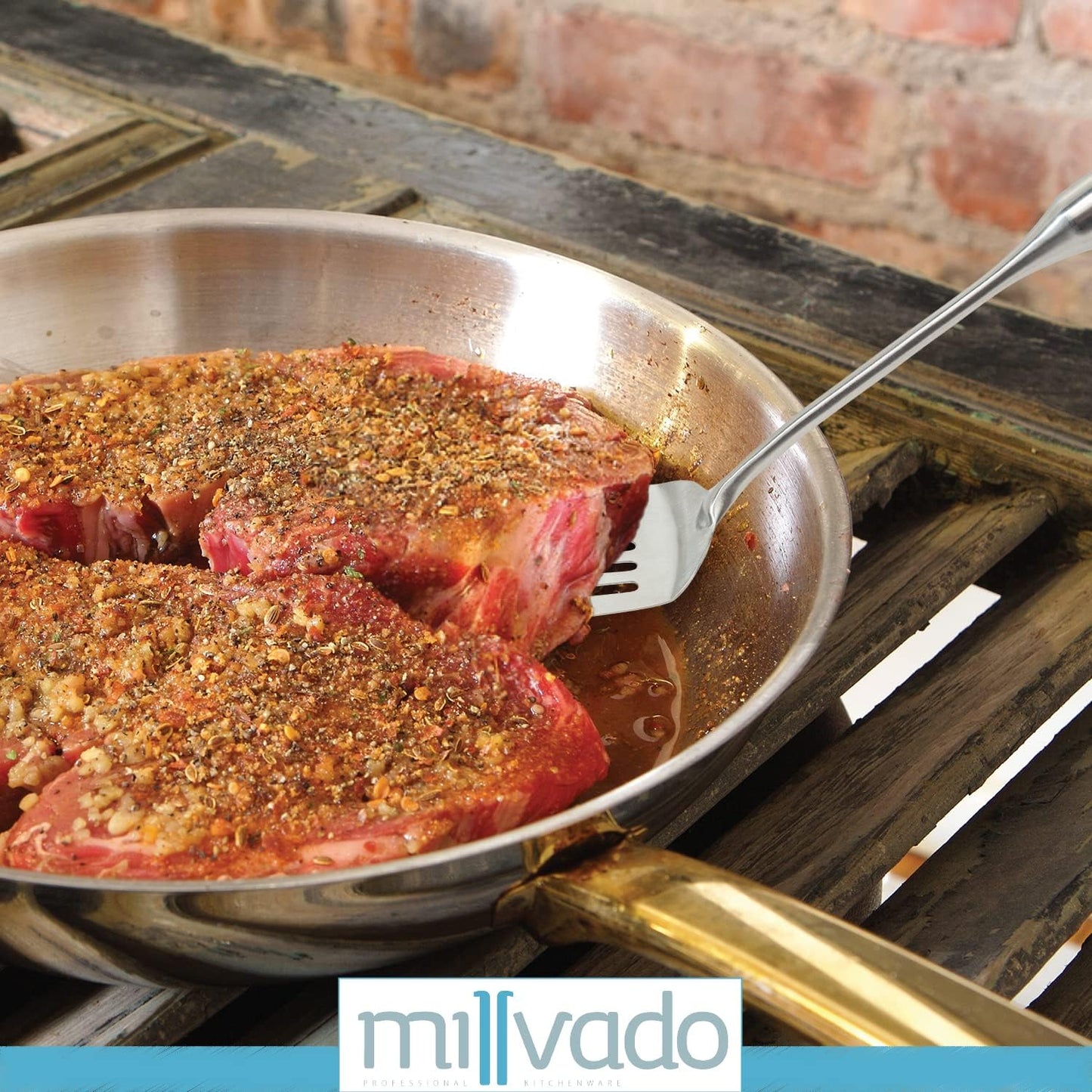 Stainless Steel Cooking Spatula,15 Inch Metal Turner, Kitchen Slotted Flipper For Grills, Camping BBQ’s, Frying Pancakes, Burgers, Large Cookware For the Professional Chef