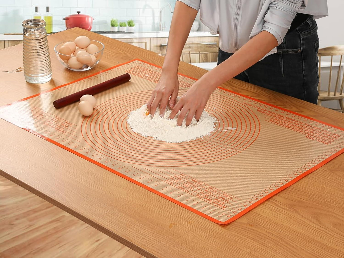 Silicone Pastry Mat 36x24 Inch - Nonstick Baking Mat Perfect for Dough, Pastry, Pie Crust, Fondant, Bread, Cookies, Pasta, Pizza, Kitchen Counter Mats