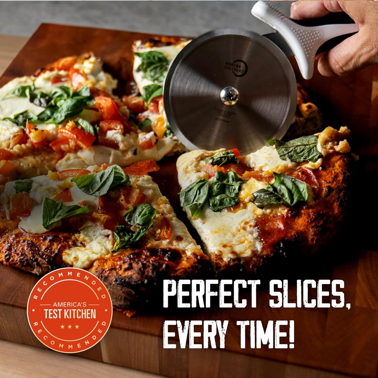 Mercer Culinary MillenniaPizza Cutter with Green Handle, 4 Inch Wheel, Stainless Steel