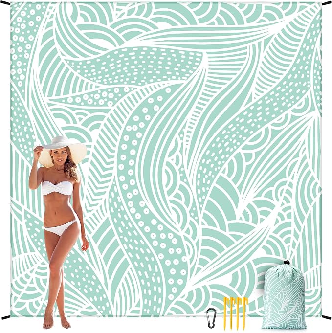 HIHOHO Beach Blanket Waterproof Sandproof Extra Large Beach Mat 79" X - Image 5