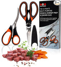 SpartaSake 2-Pack Premium Stainless Steel All Purpose Kitchen Shears by SpartaSake