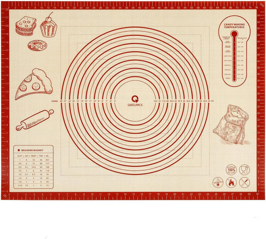 Silicone Baking Pastry Dough Mat - 32x24Inch Extra Large Cookie Bread Rolling Mats Sheet, Nonstick Kitchen Counter Kneading Board, Thick Reusable Pie Cookies Pizza Fondant Making Matt with Measurement