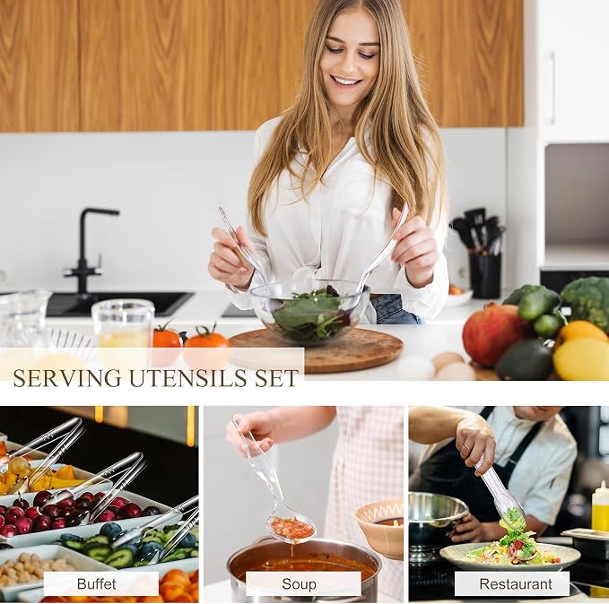 Mwellewm 48Pcs Plastic Serving Utensils Disposable Serving Spoons - Image 6