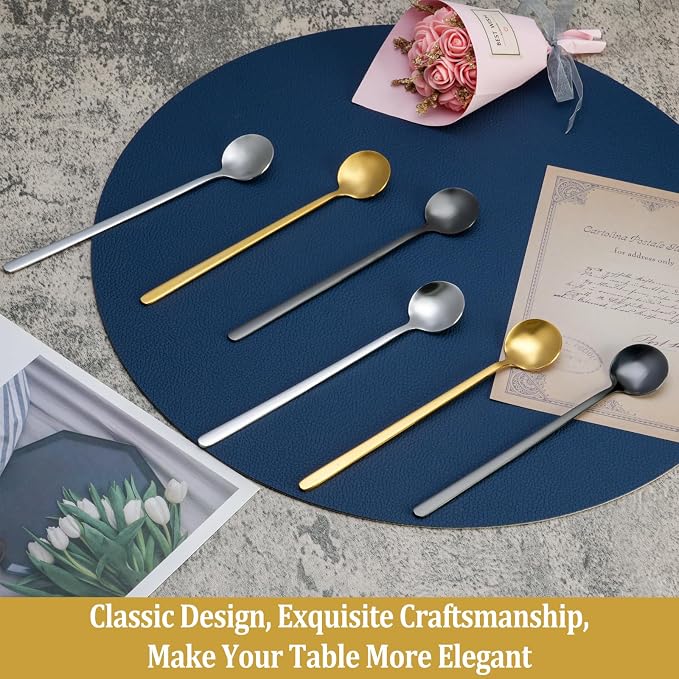 12 Pcs Coffee Spoons Set, 6.7" Gold Tea Spoons Long Handle, Stainless Steel - Image 6