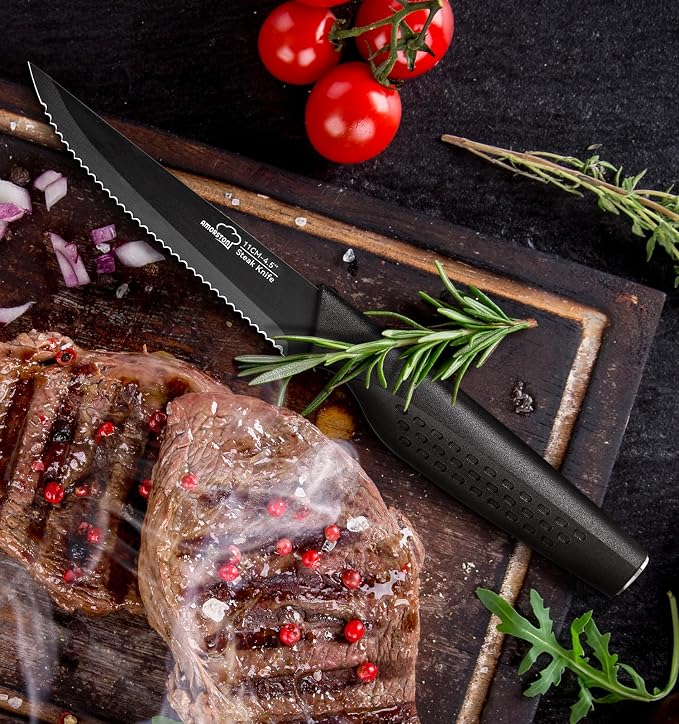 Amorston Steak Knives, Steak Knives Set of 8, Stainless Steel Steak Knife Set - Image 7