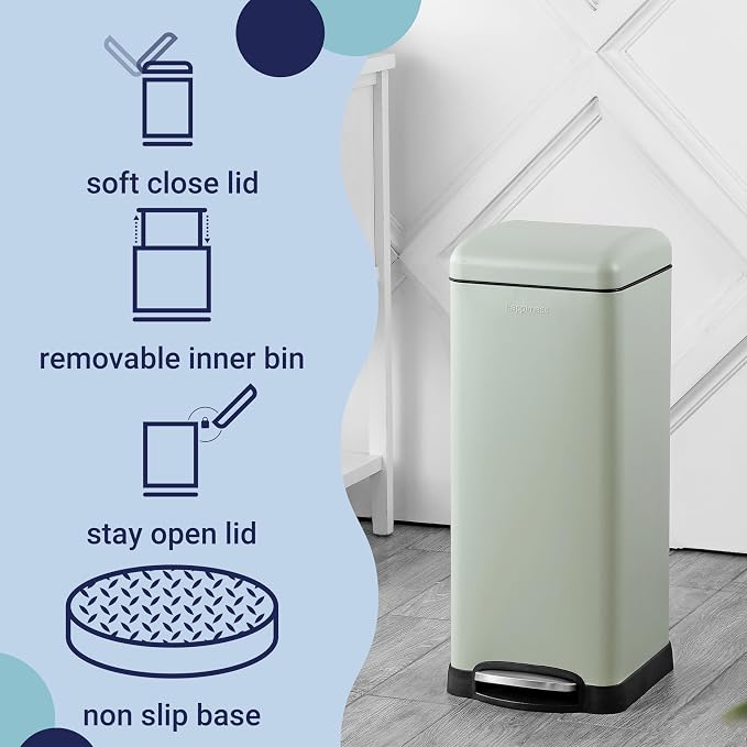 happimess HPM1007E Betty Retro 8-Gallon Step-Open Trash Can - Image 3