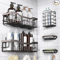EUDELE 5-Pack Rustproof Stainless Steel Shower Caddy Set– No Drill Adhesive by EUDELE