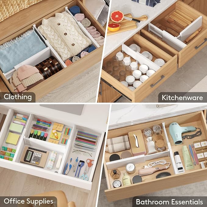 Lifewit 9 Pack 5" High Drawer Dividers 34-56cm/13.5-22" Adjustable Drawer - Image 8