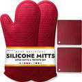 BPA-Free Soft Silicone 4 Piece Oven Mitts & Trivets Set by HOMWE