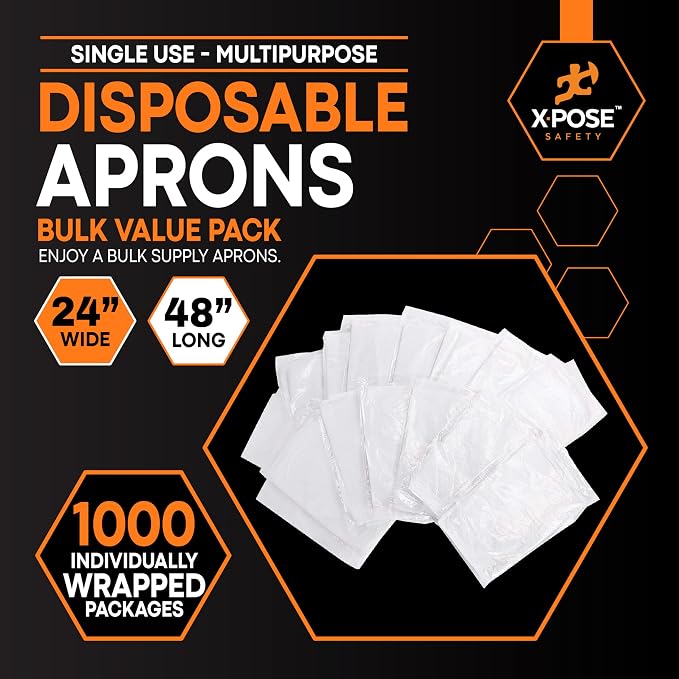 Xpose Safety 48, 000 White Plastic Disposable Aprons - Image 3