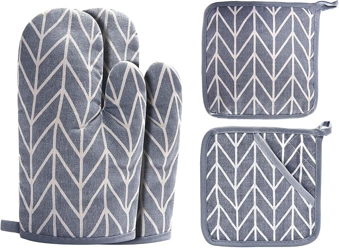WinChange Oven Mitts and Potholders BBQ Gloves-Oven Mitts and Pot Holders Sets by Win+Change