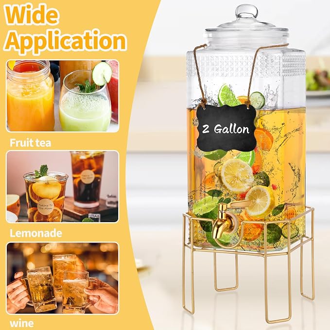 Drink Dispenser, 2 Gallon Drink Dispensers - Image 3