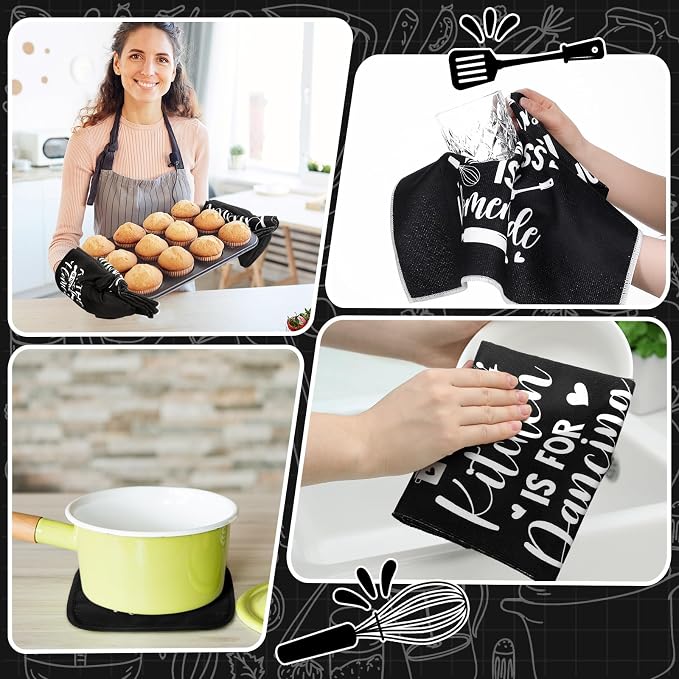 Fourluoo 10 Pcs Farmhouse Kitchen Decor and Accessories Set 4 Kitchen Towels 2 - Image 4