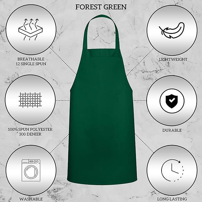GREEN LIFESTYLE 12 Pack Professional Chef Apron – Grilling Aprons - Image 4