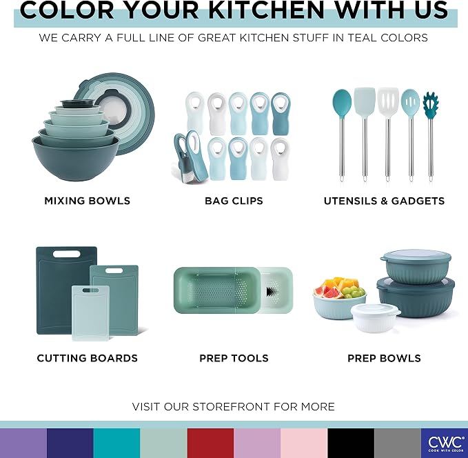 COOK WITH COLOR Prep Bowls with Lids- Wide and Deep Nesting Plastic Small - Image 8