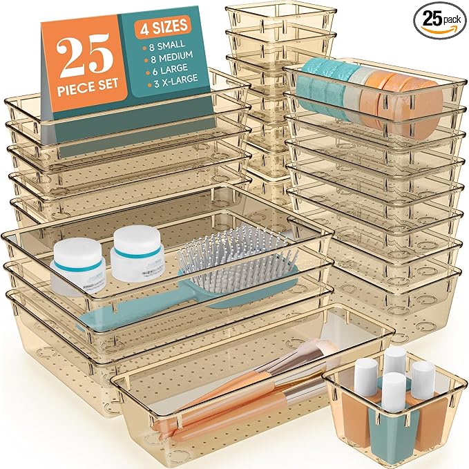 StorMiracle 25 PCS Drawer Organizer Set, 5 Varied Size Bathroom and kitchen by StorMiracle