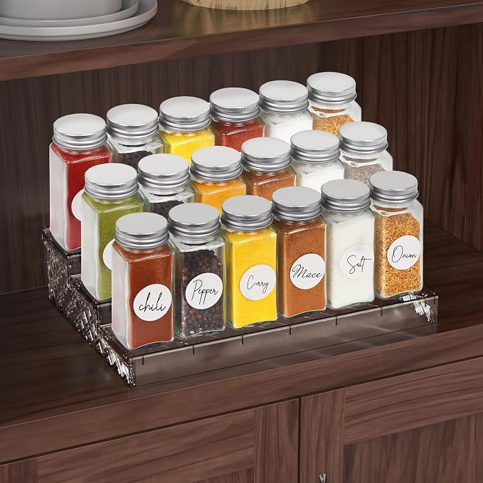 Simple Houseware Spice Jars 4 Ounce Square Glass Bottles - Image 6