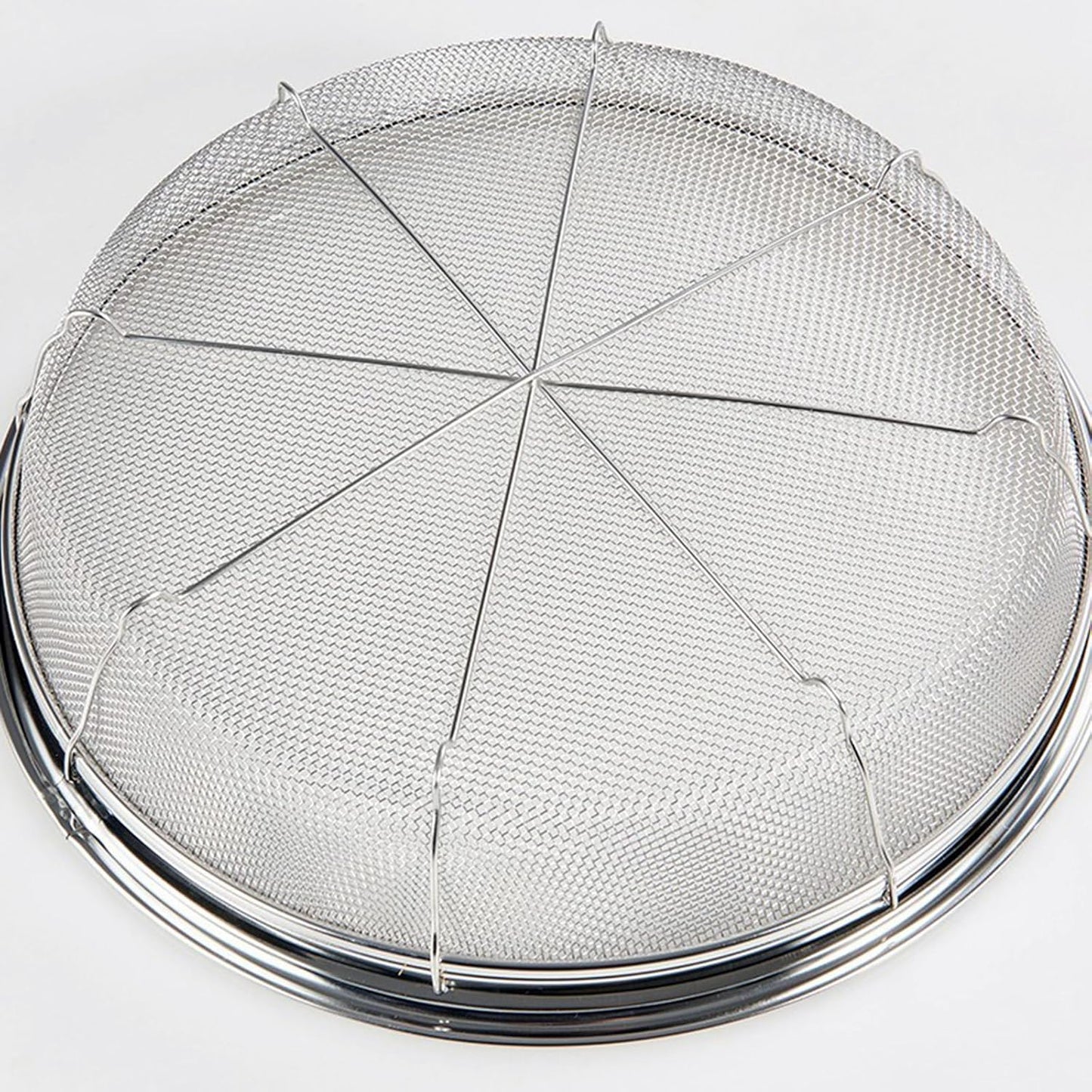 Fine Mesh Strainer for Kitchen, Stainless Steel Colander Bowl for Pasta, Rice, Fruit, Metal Net Baskets with Resting Base - Strain, Drain, Rinse （Diameter 9.84 inch）