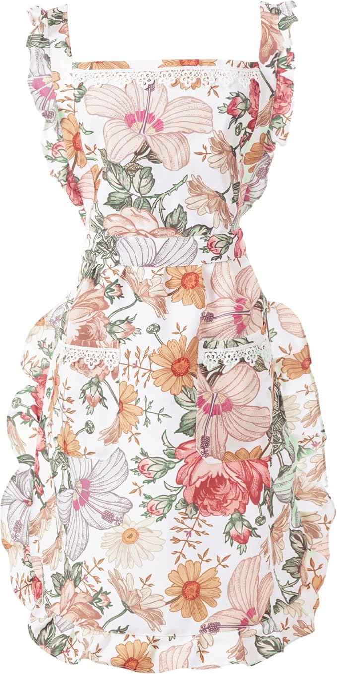 Funny Aprons for Women with Pockets, Kitchen Cooking Grilling Bbq Cute Chef by Aoomzoon