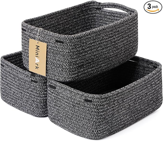 MiniArk Small Storage Baskets for Organizing | Closet Organizer Bins | Shelf by MiniArkStorageBasketsHome