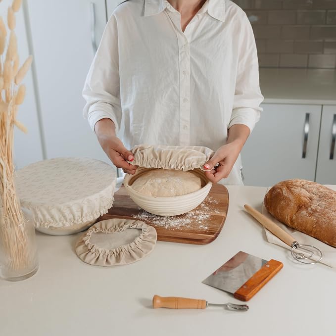 Beautiful Linen Cotton Blend Bowl Covers - Image 2