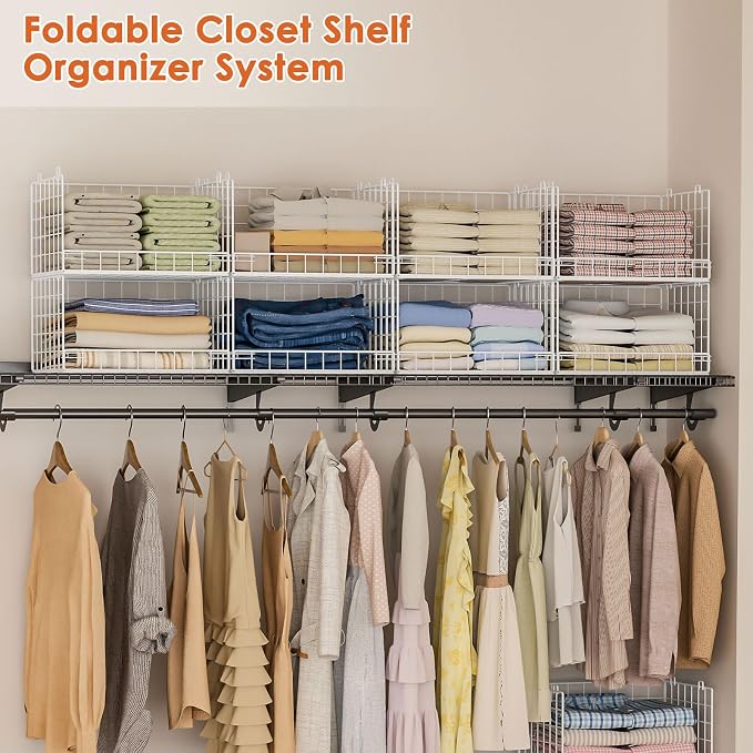 Yociyoga 8-Tier Stackable Closet Organizers and Storage Shelves, Foldable - Image 9