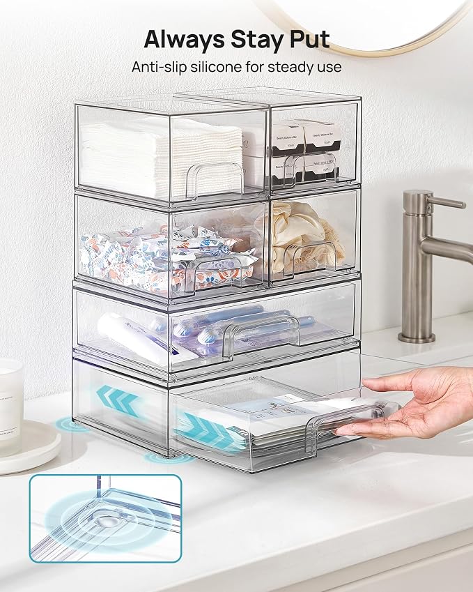 Vtopmart Stackable Storage Drawers Set of 6, Laundry Room Organization - Image 7