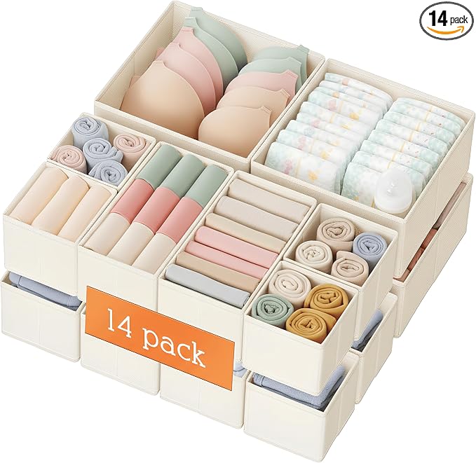 Criusia Drawer Organizer Clothes, 14 Pack Dresser Organizer by Criusia