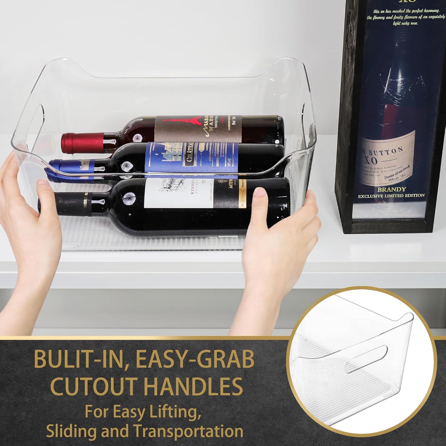 Tiawudi 6 Pack Plastic Storage Bins, Extra Large Pantry Organizer, 13.5" x 10" Clear Storage Containers and Organizer Bins, Multi-Use Bins for Home, Kitchen, Closet and Cabinet