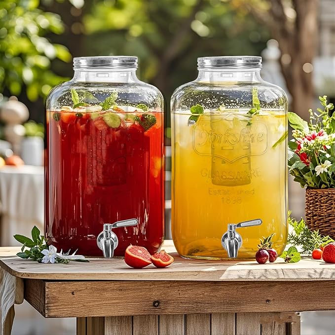 2 Gallon Glass Drink Dispenser - Image 5