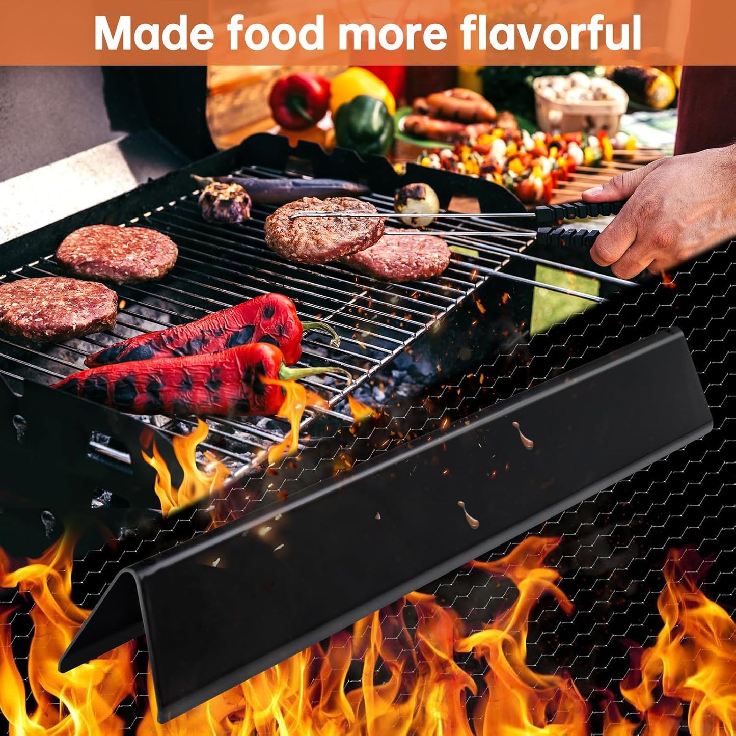 17.5 inch Flavorizer Bars Gas Grill Replacement Parts for Weber Genesis 300 Series E310 E320 E330 S310 S320 S330 EP/CEP-310 EP/CEP-320 EP/CEP-330, Porcelain Steel Heat Deflector