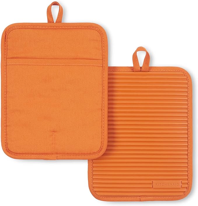 KitchenAid Ribbed Soft Silicone Pot Holder 2-Pack Set by KitchenAid
