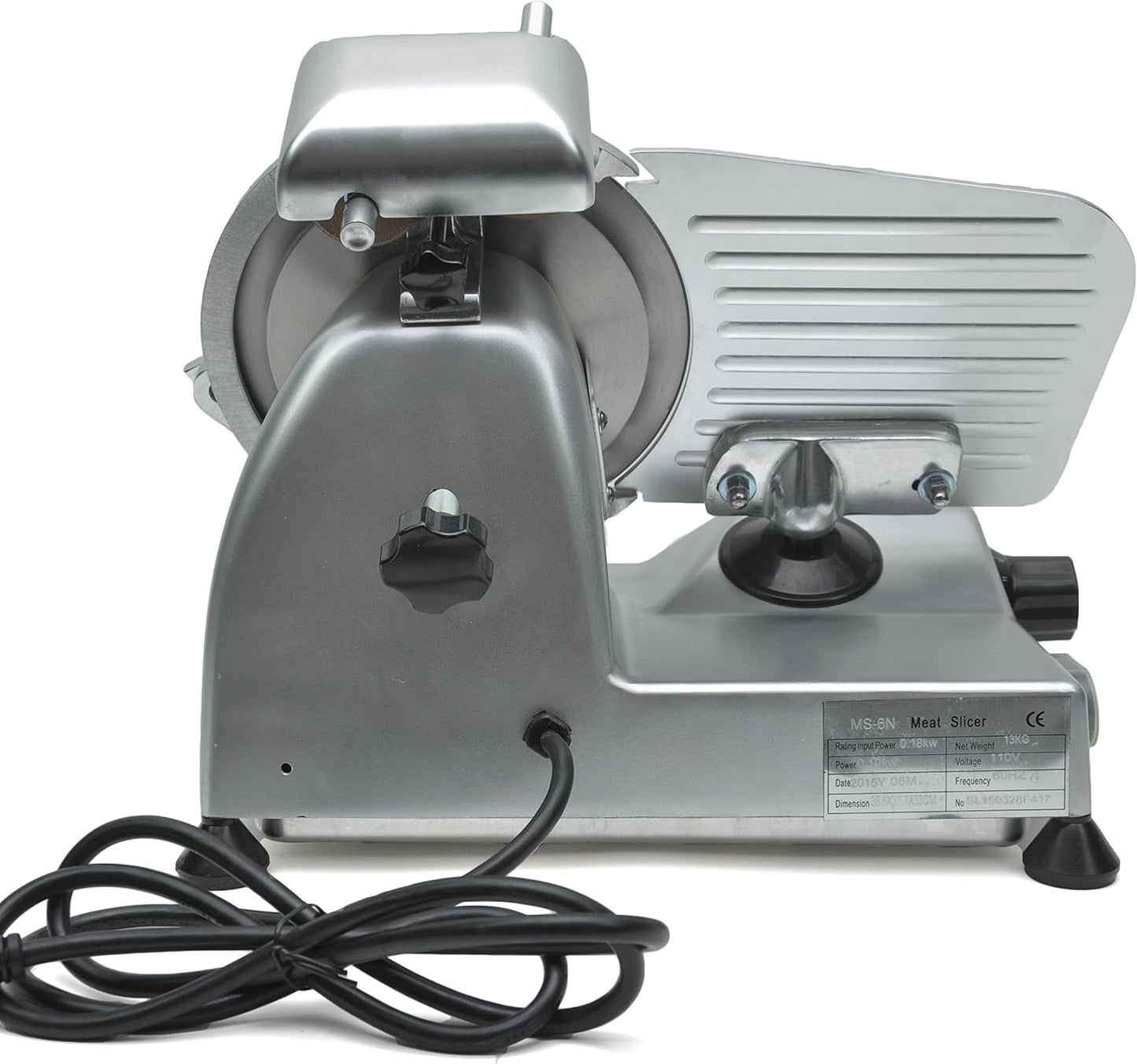 KWS Premium MS-6SS 200w Electric Slicer 7.67-Inch Stainless Steel Blade, Frozen Meat/Deli Meat/Cheese/Food Slicer Low Noises Commercial and Home Use