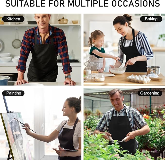 12 Pack Bib Apron, Unisex Restaurant Kitchen Aprons - Image 7