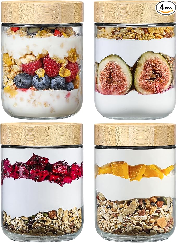 NETANY 4-pack 16oz Glass jars by NETANY