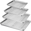 P&P CHEF 16 + 12.5 + 10.4 + 9 Inch Baking Sheet and Rack Set, Oven & Dishwasher by PPCHEF