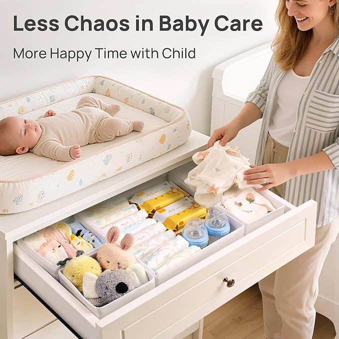 Vtopmart 12 Pack Baby Clothes Organizer, Dresser Drawer Organizer - Image 4