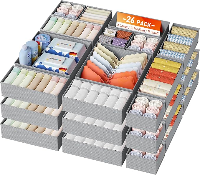 DIMJ Drawer Organizer Clothes, Foldable Closet Organizers and Storage, Fabric by DiMJ