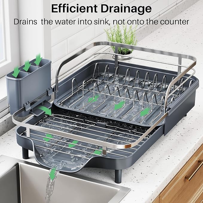 SNTD Dish Drying Rack, Expandable Dish Rack - Image 3