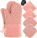 KEGOUU Oven Mitts and Pot Holders 6pcs Set, Kitchen Oven Glove High Heat by KEGOUUOvenMitt