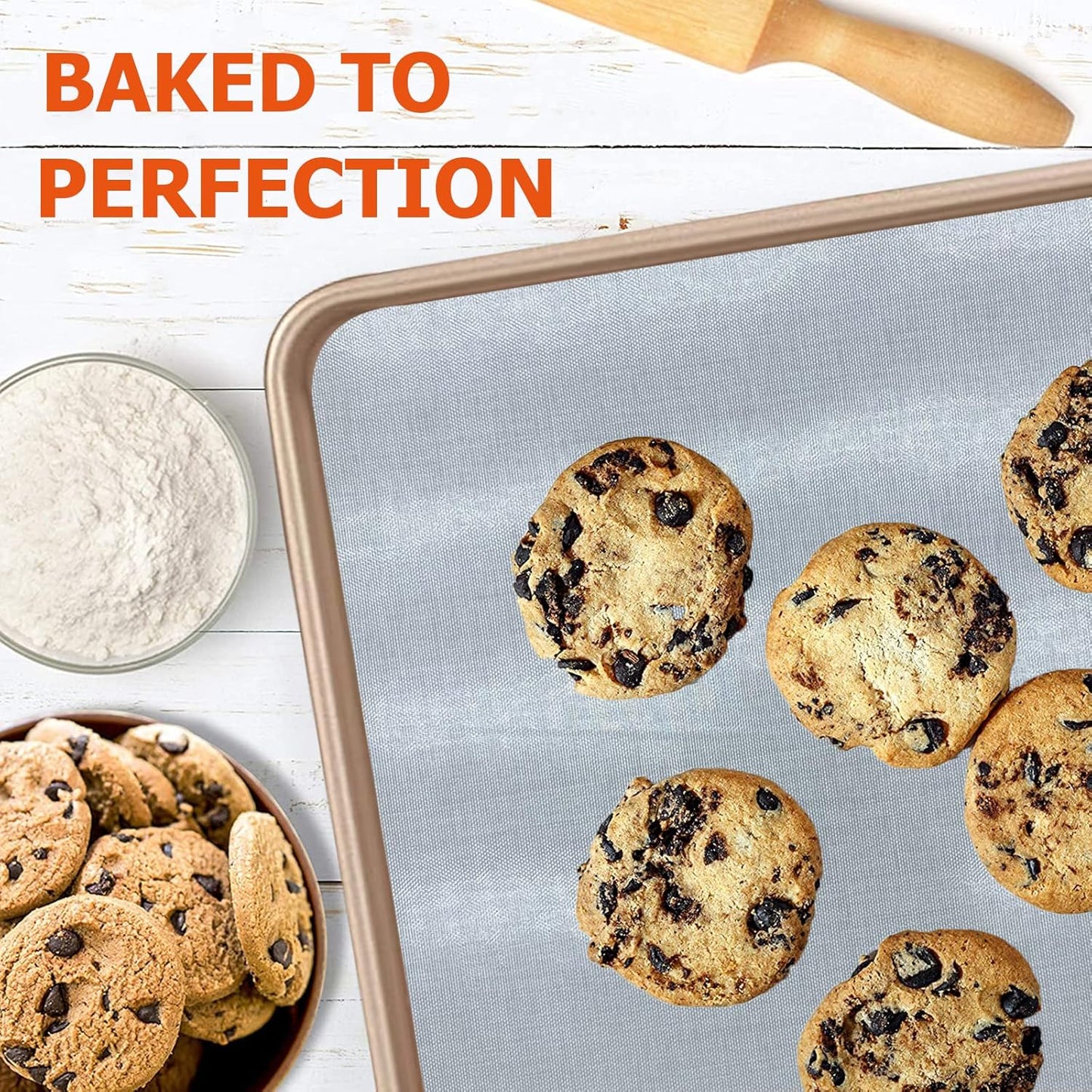 Silicone Baking Mat Roll, Cut to Size Silicone Mat, Non-slip Silicone Pastry Mat, Non-Stick Reusable Air Fryer Liner, Counter Mat, Oven Liner, Freeze Dryer Mat - 12IN x 8FT