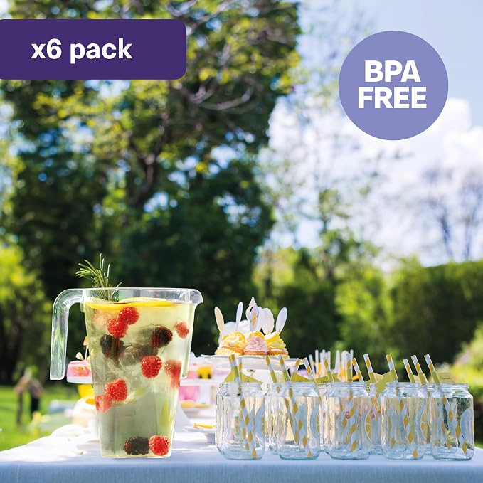 MATANA 6 Pack Clear Water Pitchers - 52 oz Plastic Beer Pitcher - Image 8