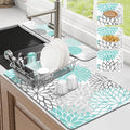 Findosom 2PCS 12" x 20" Dish Drying Mat & 24" x 5.5" Sink Splash Guard by Findosom