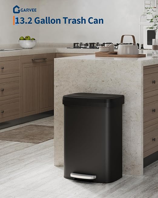 Garvee 13 gal / 50 L Metal Trash Can - Image 2