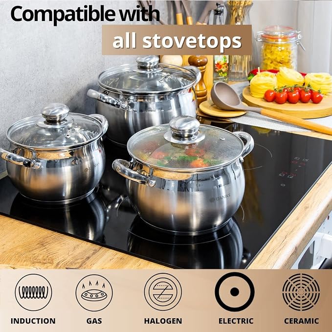 Daniks Classic 3 Quart Stainless Steel Stock Pot - Image 5
