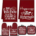 Sratte 6 Pcs Kitchen Decor Accessories Set Farmhouse Towels Pot Holders Oven by Sratte