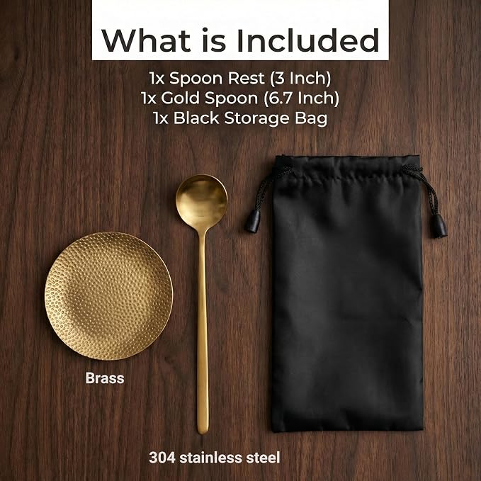 Simmer Stone Small Brass Coffee Spoon Rest - Image 4