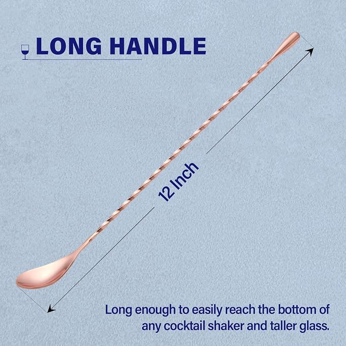 2 Pcs 12 Inches Bar Spoon, Long Handle Mixing Stirrers - Image 2
