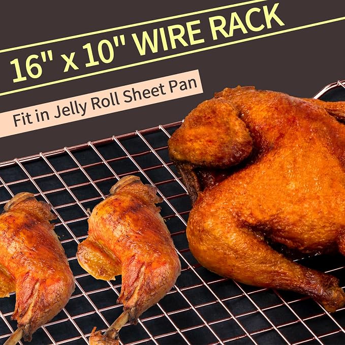 Briout Cooling Rack for Baking, Thick Wire Cookie Rack for Cooking, Oven Safe - Image 3