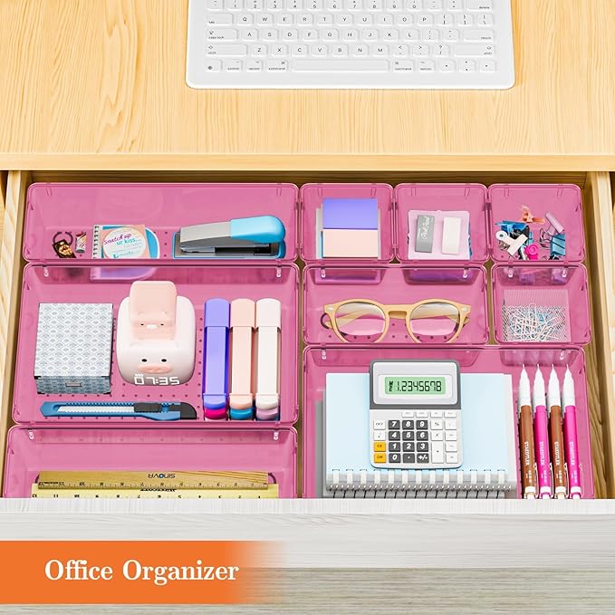 SpaceHacks 25 PCS Plastic Drawer Organizer Set, 4-Size Versatile Organizer - Image 7
